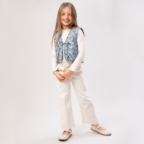 Colete Infantil Feminino Fustão Matelado Estampa Royals - AZUL MARINHO