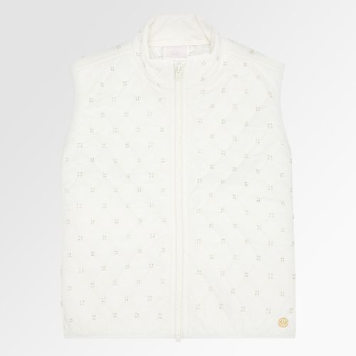 Colete Infantil Feminino Matelassê com Bordados - OFF WHITE