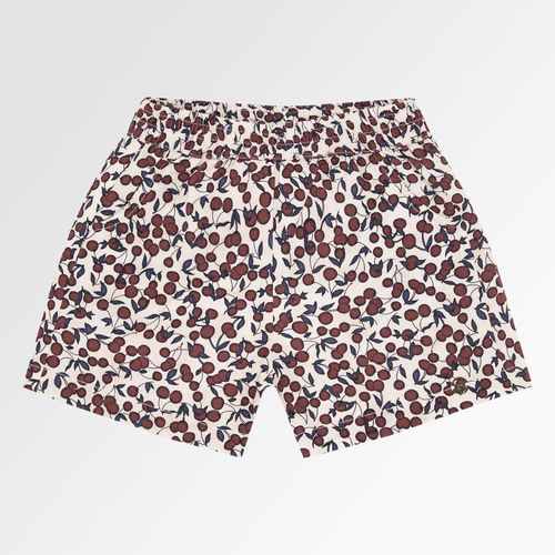 Shorts Infantil Feminino Fustão Estampa Cherry - BORDO