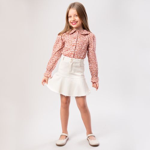 Saia Infantil Feminina Sarja Godê - BEGE