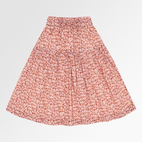 Saia Infantil Feminina Midi Liberty Fabrics Tana Lawn Fio 60 - LARANJA