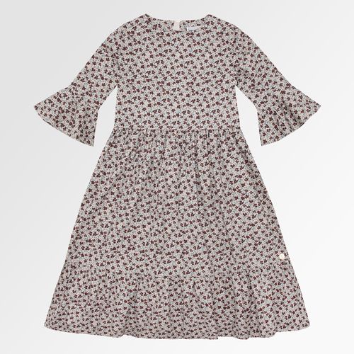 Vestido Infantil Feminino Fustão Estampa Majestic Midi - OFF WHITE