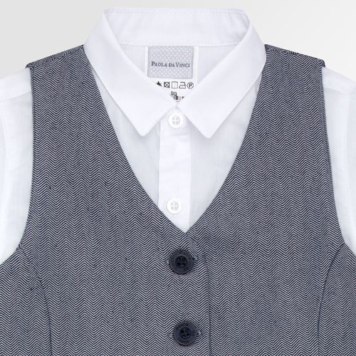 Conjunto de Bebê Masculino Alfaiataria com Camisa Body - AZUL MARINHO