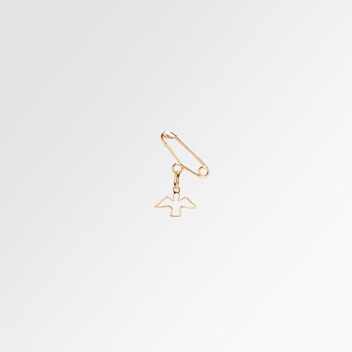 Alfinete Ouro 18k com Pingente Pombinha da Paz - UNICO
