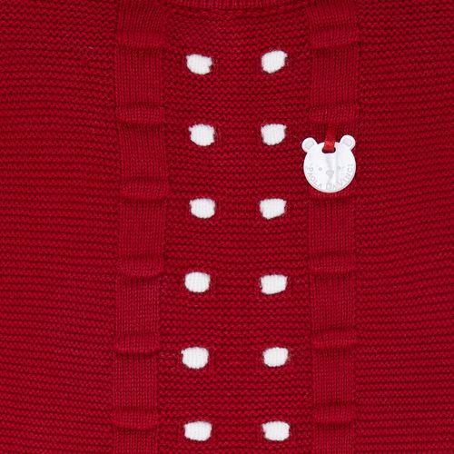 Saída de Maternidade Tricot Bordado Poás - VERMELHO