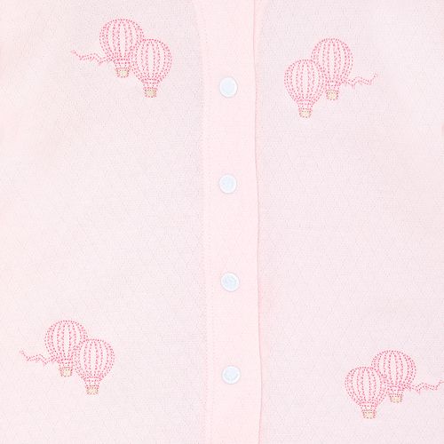 Macacão de Bebê Feminino Longo Dadinho Bordado Balão - ROSA