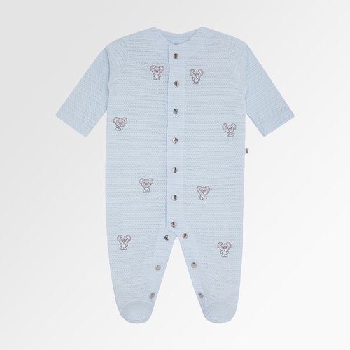 Macacão de Bebê Masculino Longo Tricot Jetty Bordado Coala - AZUL BEBE