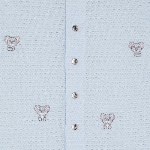 Macacão de Bebê Masculino Longo Tricot Jetty Bordado Coala - AZUL BEBE