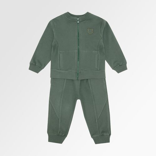 Conjunto de Bebê Masculino Moletom com Recortes - VERDE