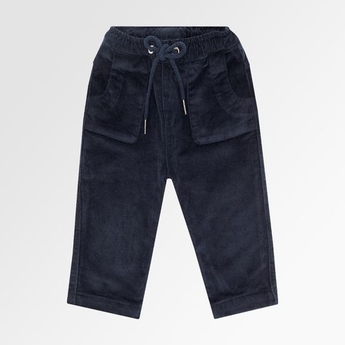 Calça de Bebê Masculina Veludo Forrada - AZUL MARINHO