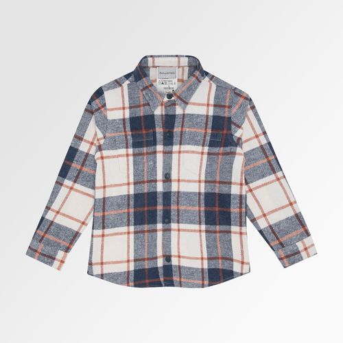 Casaco de Bebê Masculino Xadrez Dublin com Bolsos - AZUL MARINHO