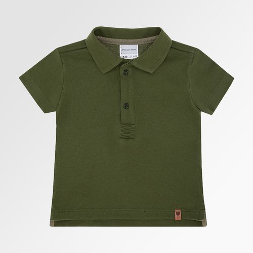 Camiseta Polo de Bebê Masculina Manga Curta Piquet - VERDE