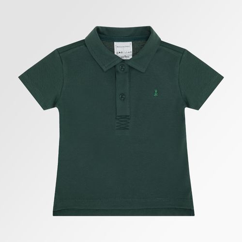 Camiseta Polo de Bebê Masculina Manga Curta Piquet Pima - VERDE