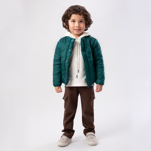 Casaco de Bebê Masculino Matelado Ondas - VERDE