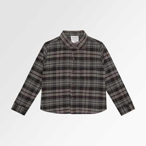 Camisa de Bebê Masculina Manga Longa Xadrez - VERDE