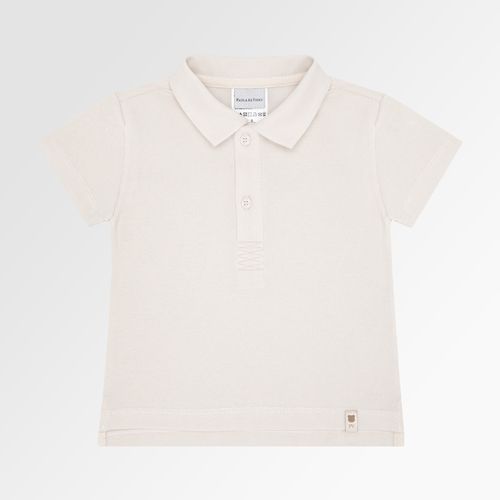Camiseta Polo de Bebê Masculina Manga Curta Piquet - BEGE