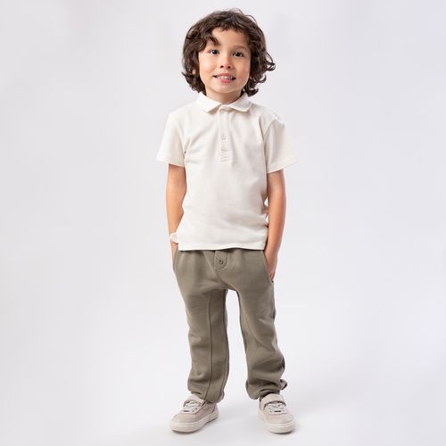 Calça de Bebê Masculina Fleece com Recorte - VERDE