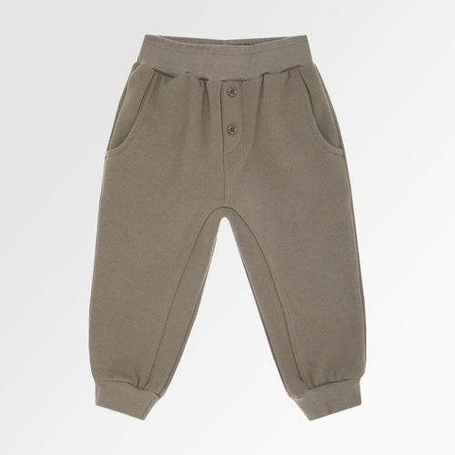 Calça de Bebê Masculina Fleece com Recorte - VERDE