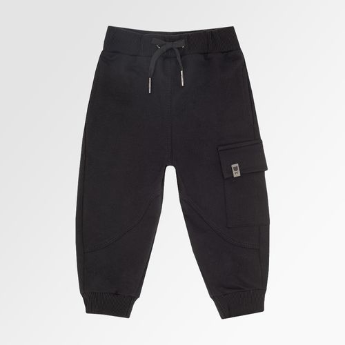 Calça de Bebê Masculina Moletom com Bolso - PRETO