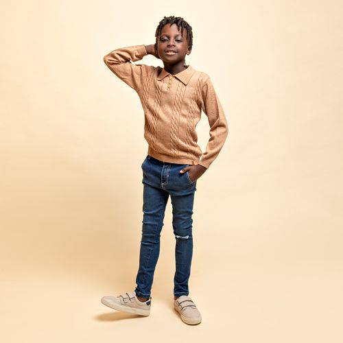 Calça Jeans Infantil Masculina Destroyed - AZUL