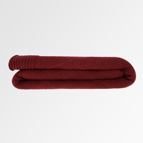 Manta Solteiro Tricot Losango - VINHO