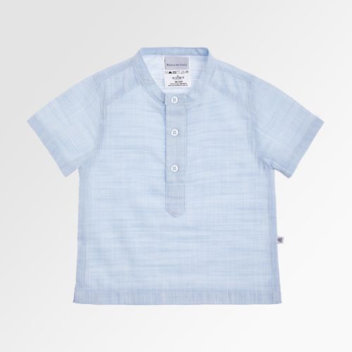 Bata de Bebê Masculina Manga Curta Splitz - AZUL BEBE