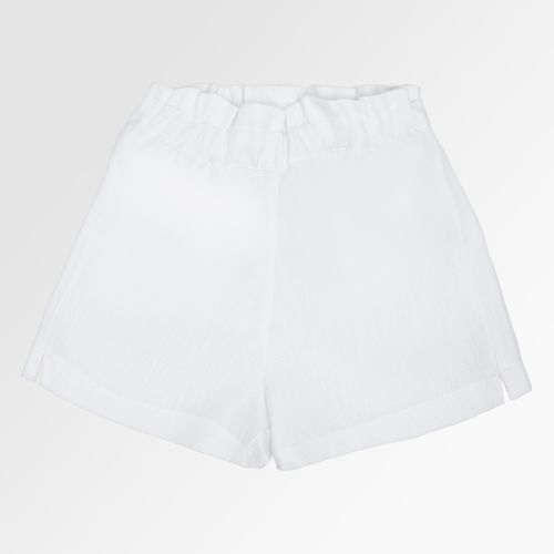Shorts Infantil Feminino Puro Linho Clochard - BRANCO