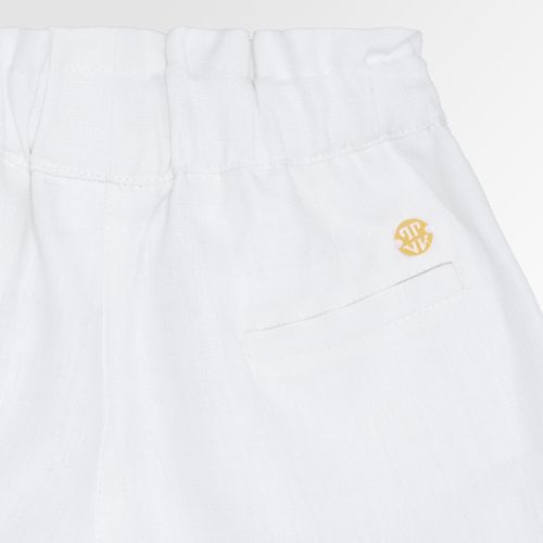 Shorts Infantil Feminino Puro Linho Clochard - BRANCO