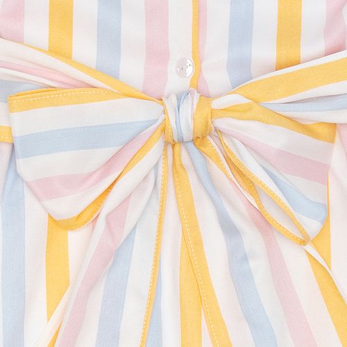 Vestido Infantil Feminino Listrado com Babados - ROSA