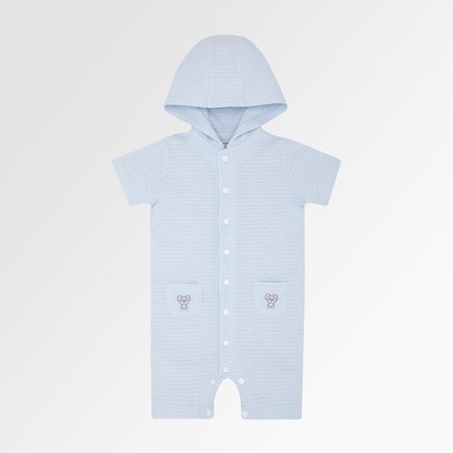 Macacão de Bebê Masculino Curto Tricot Jetty Bordado Coala - AZUL BEBE