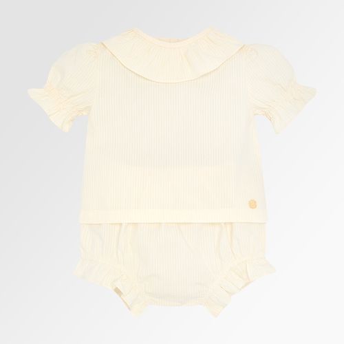 Conjunto de Bebê Feminino Anarruga com Babados - AMARELO