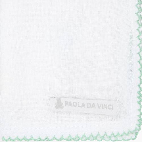 Conjunto Toalha Fralda bordado picueta - BRANCO/VERDE
