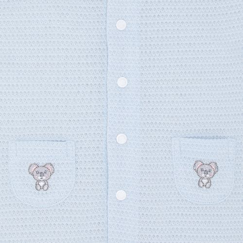 Macacão de Bebê Masculino Curto Tricot Jetty Bordado Coala - AZUL BEBE