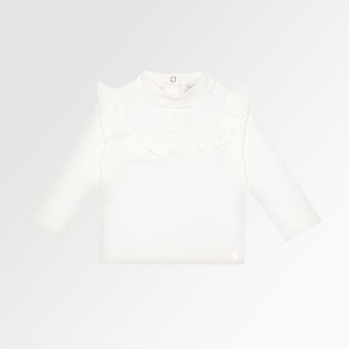 Blusa de Bebê Feminina Manga Longa Malha - OFF WHITE