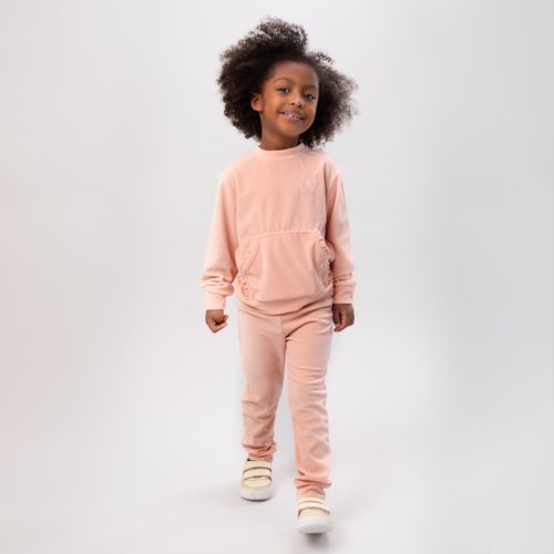 Conjunto de Bebê Feminino Plush com Bolso - ROSE