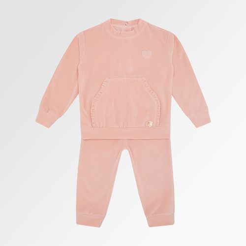 Conjunto de Bebê Feminino Plush com Bolso - ROSE