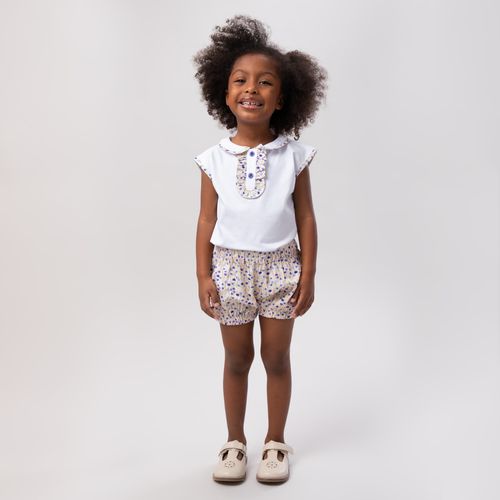 Conjunto de Bebê Feminino Fustão Estampa Tulipas - CRU