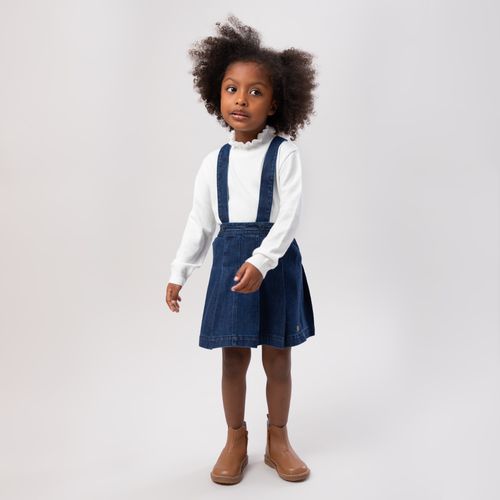 Blusa Tricot de Bebê Feminina Manga Longa Gola com Babados Fio Soft - OFF WHITE