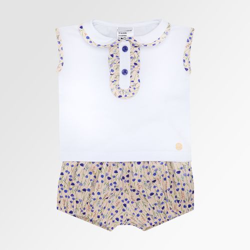 Conjunto de Bebê Feminino Fustão Estampa Tulipas - CRU