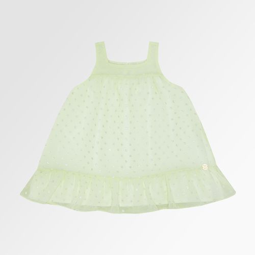 Vestido de Bebê Feminino Poás com Babados - VERDE