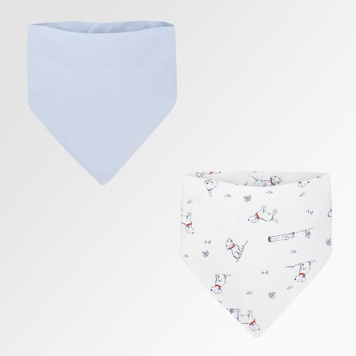 Conjunto de Babador Bandana Masculino Estampa Dogs - 2 Unidades - CACH CRU/AZ BB