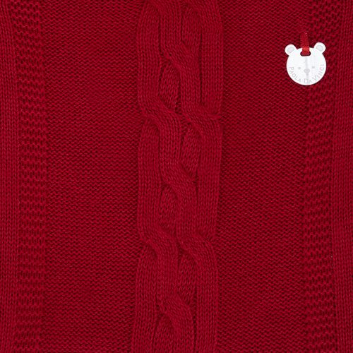Saída de Maternidade Masculina com Manta Tricot Trança Central - RED NIGHT