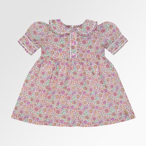 Vestido de Bebê Feminino Liberty Fabrics Estampa Encantar - ROSA