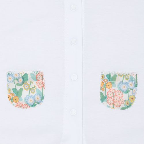 Macacão de Bebê Feminino Longo Egípcio Gold Fio 50 Liberty - BRANCO