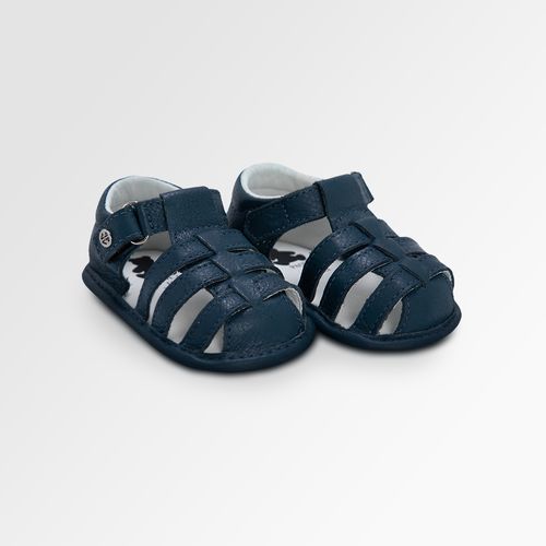 Sandália Franciscana de Bebê Masculina Couro - AZUL MARINHO