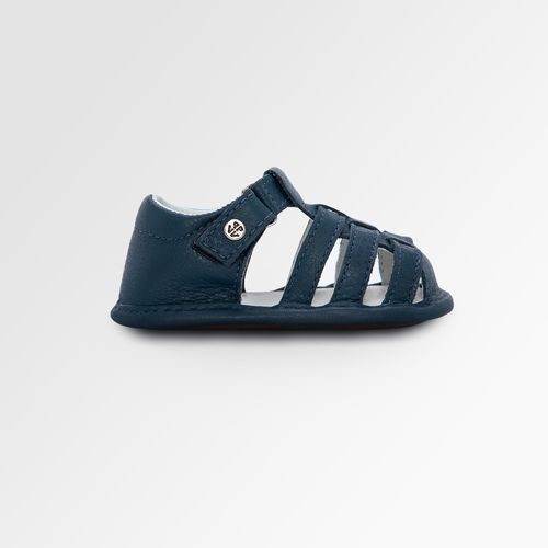 Sandália Franciscana de Bebê Masculina Couro - AZUL MARINHO