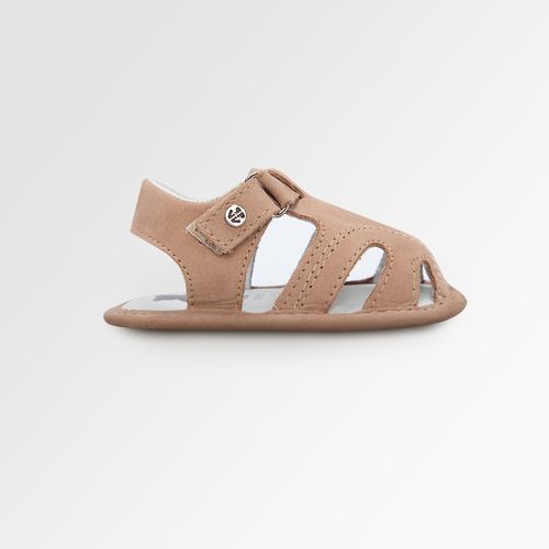 Sandália de Bebê Masculina Couro com Recortes - AMENDOA