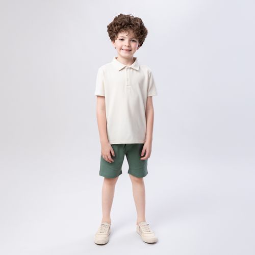 Bermuda Infantil Masculina Dupla Face com Recortes - VERDE