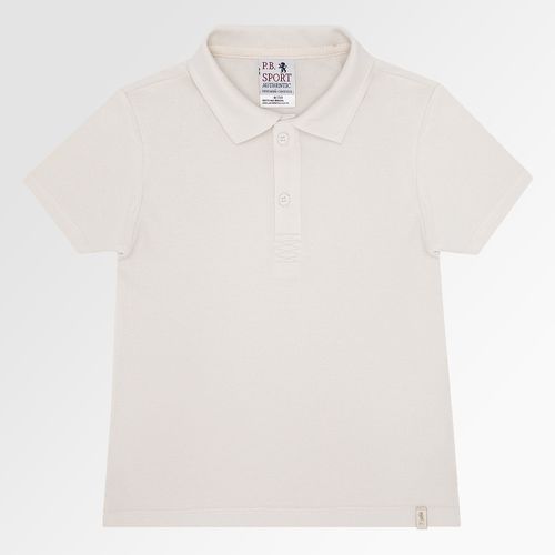 Camiseta Polo Infantil Masculina Manga Curta Piquet - AREIA
