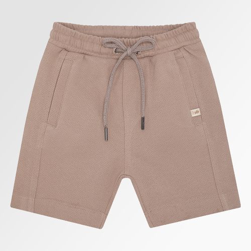 Bermuda Infantil Masculina Piquet com Recortes - CAMEL